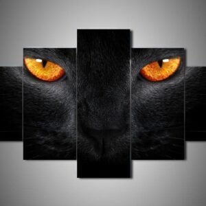 Cat 1 - Animal 5 Panel Canvas Art Wall Decor