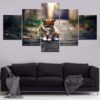 Cat 34 - Animal 5 Panel Canvas Art Wall Decor