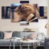 Cat 35 - Animal 5 Panel Canvas Art Wall Decor