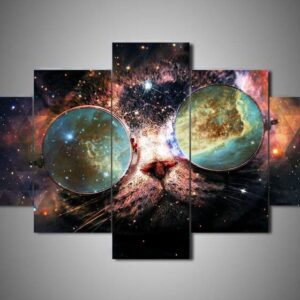 Cat 4 - Animal 5 Panel Canvas Art Wall Decor