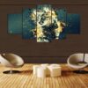 Cat Abstract - Abstract Animal 5 Panel Canvas Art Wall Decor