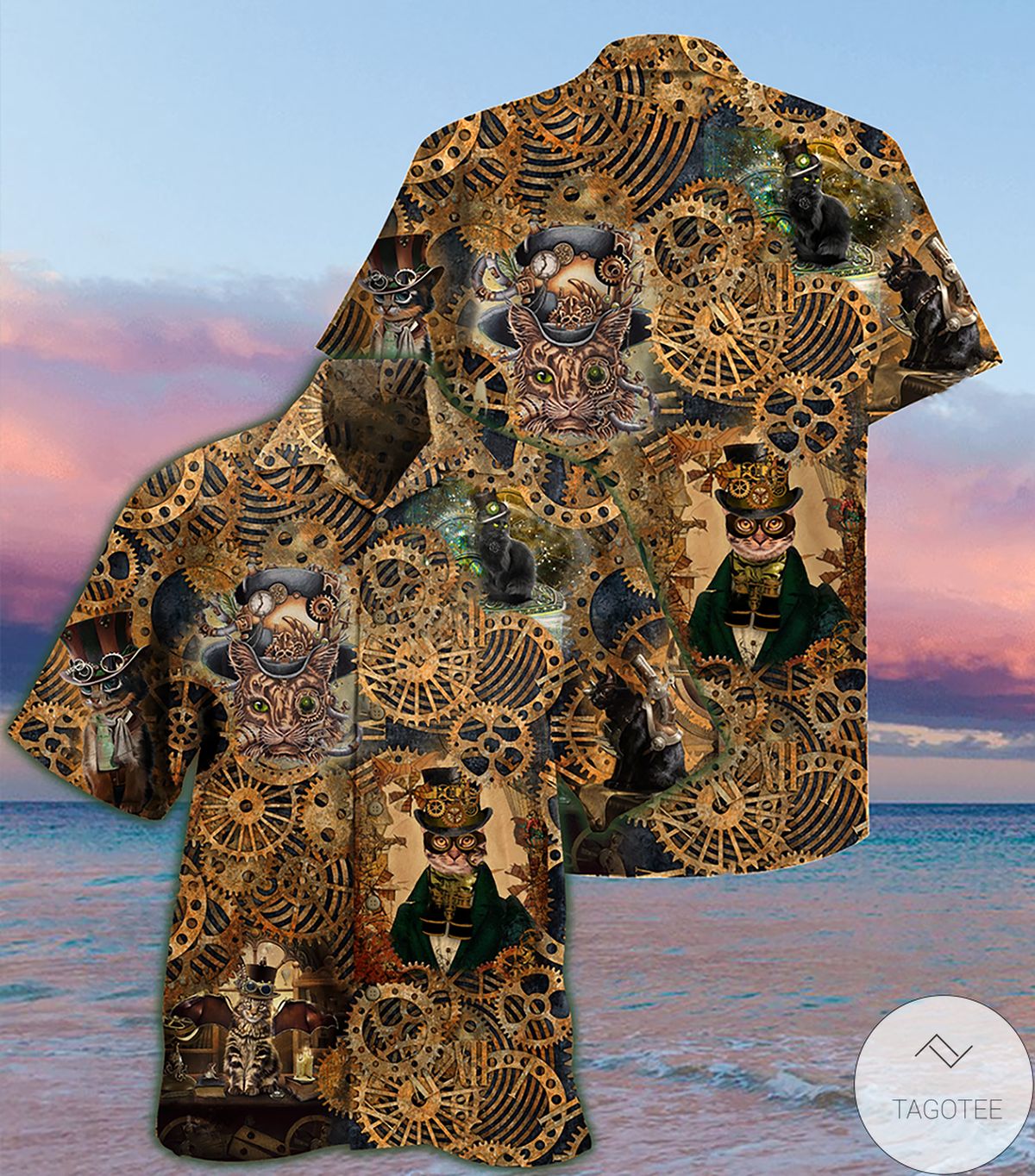 Cat And Machine Vintage Hawaiian Shirt Cat And Machine Vintage Hawaiian Shirt