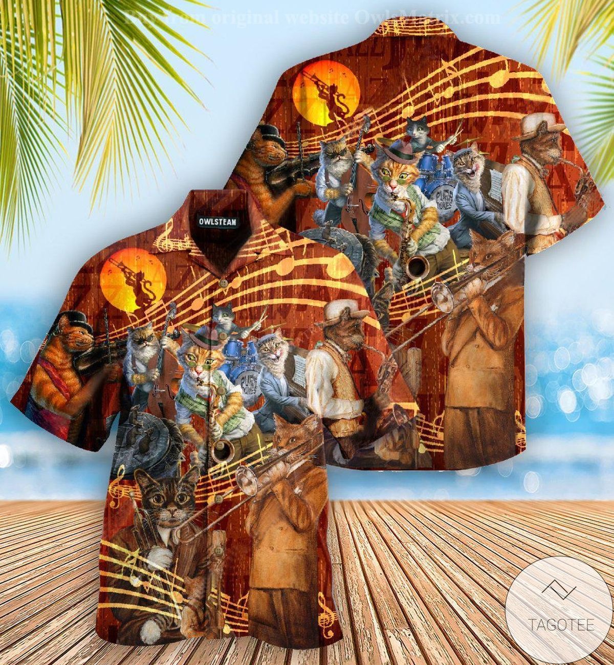 Cat Born To Be A Jazz Hawaiian Shirt Cat Born To Be A Jazz Hawaiian Shirt
