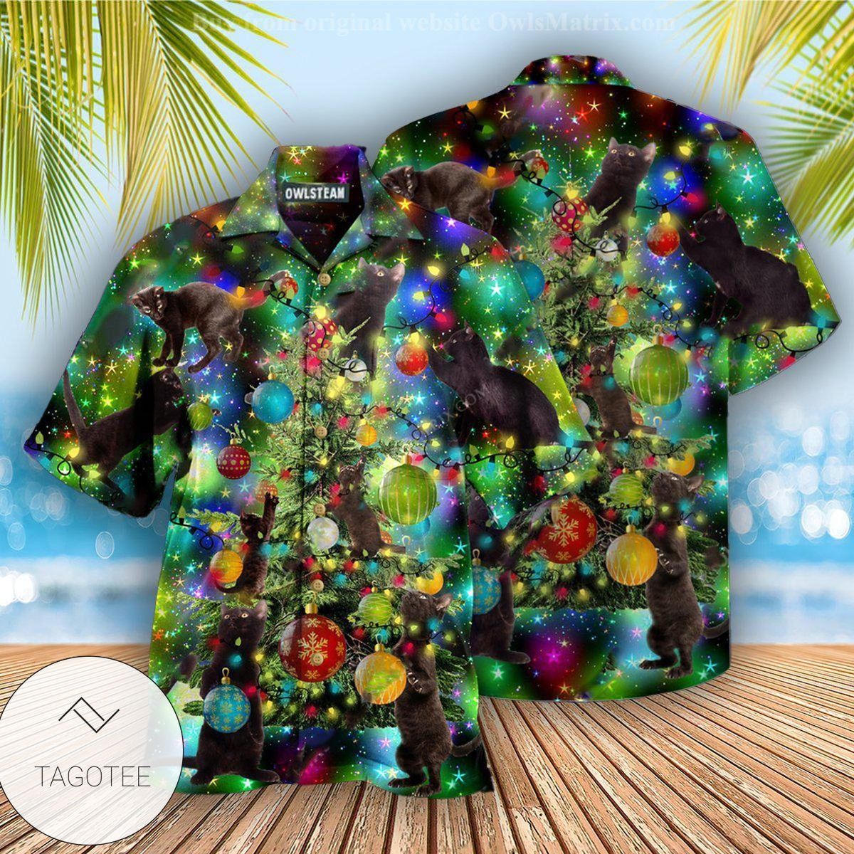 Cat Christmas Lets Get Lit Edition Hawaiian Shirt- Tagotee Cat Christmas Lets Get Lit Edition Hawaiian Shirt- Tagotee
