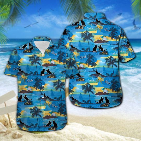 Cat Hawaiian Shirt Summer Button Up Cat Hawaiian Shirt Summer Button Up