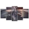 Cat Kitty New Cuadros Tiger Reflection Animal - 5 Panel Canvas Art Wall Decor