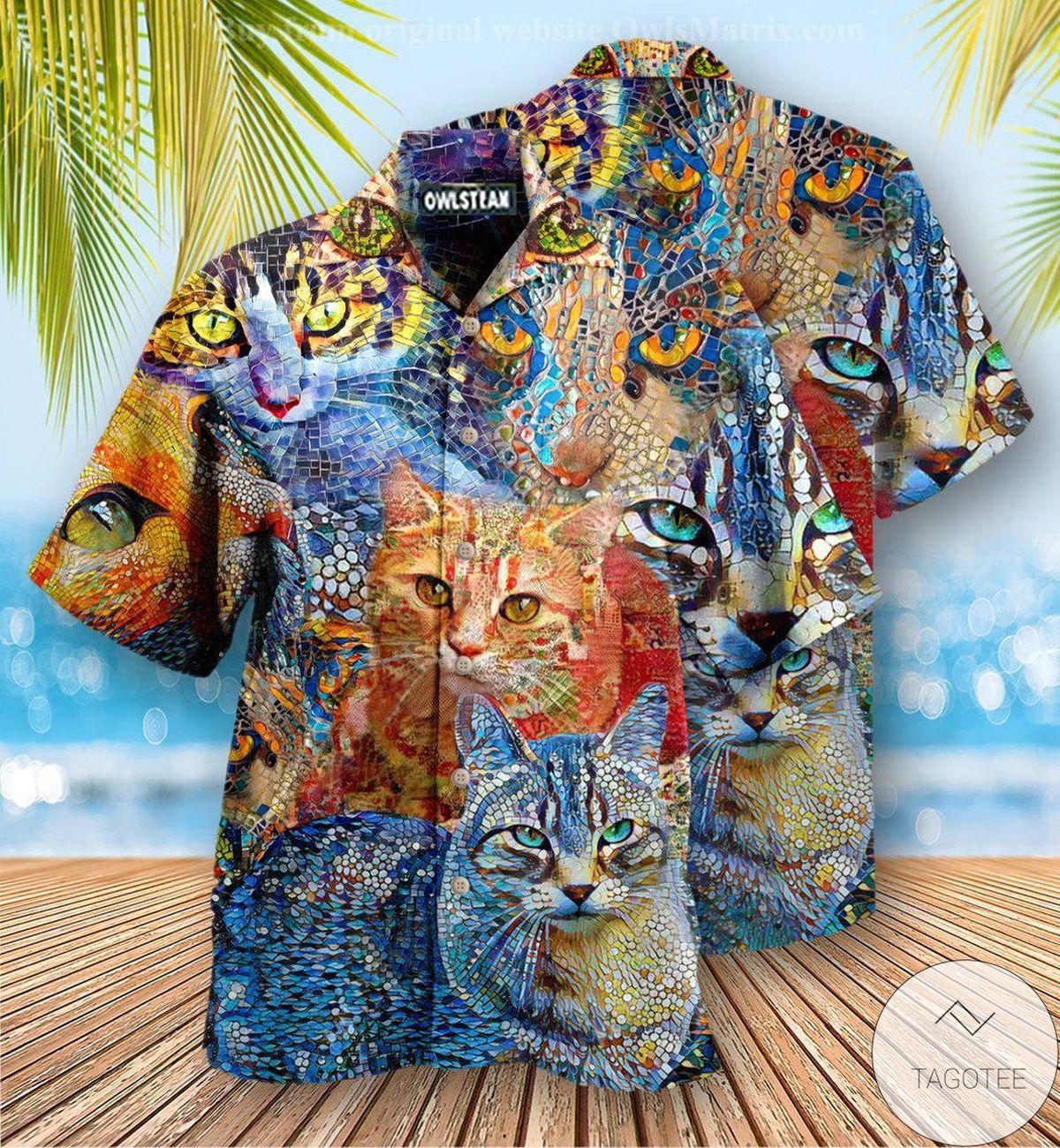 Cat Mosaic Hawaiian Shirt Cat Mosaic Hawaiian Shirt