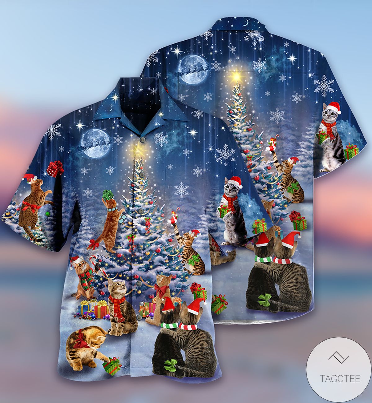 Cat Playing In Christmas Hawaiian Shirt Cat Playing In Christmas Hawaiian Shirt