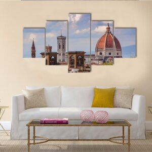 Cathedral Of Santa Maria Del Fiore - Nature 5 Panel Canvas Art Wall Decor
