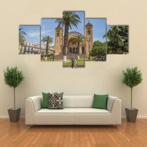 Cathedral Of The Sacred Heart In Oran - Religion 5 Panel Canvas Art Wall Decor