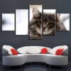 Cats 5 - Animal 5 Panel Canvas Art Wall Decor