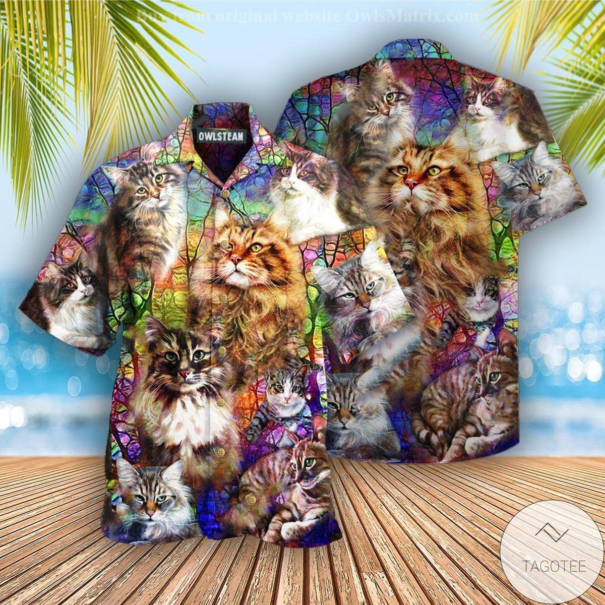 Cats Colorful Over Printed Hawaiian Shirt Cats Colorful Over Printed Hawaiian Shirt
