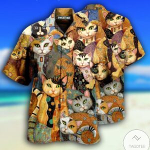 Cats Egypt Pattern Hawaiian Shirt