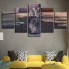 Cats Tigers 20 - Animal 5 Panel Canvas Art Wall Decor