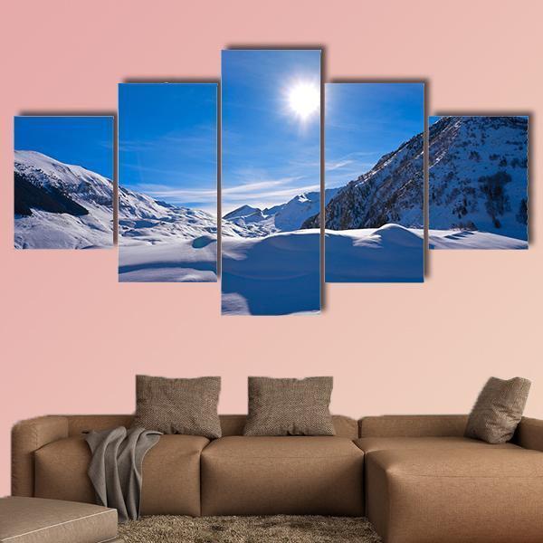 Cerler Ampriu Mountain In Spain - Nature 5 Panel Canvas Art Wall Decor Cerler Ampriu Mountain In Spain - Nature 5 Panel Canvas Art Wall Decor