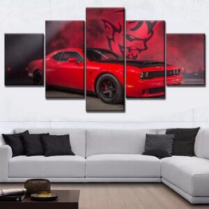 Challenger 5 - Automative 5 Panel Canvas Art Wall Decor