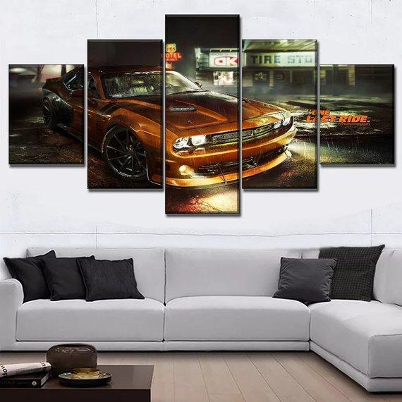 Challenger 6 - Automative 5 Panel Canvas Art Wall Decor Challenger 6 - Automative 5 Panel Canvas Art Wall Decor