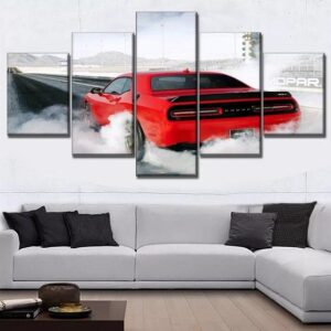 Challenger Dodge Muscle Car - Automative 5 Panel Canvas Art Wall Decor