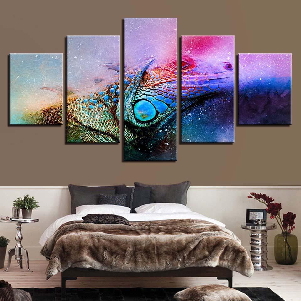 Chameleon - Animal 5 Panel Canvas Art Wall Decor Chameleon - Animal 5 Panel Canvas Art Wall Decor