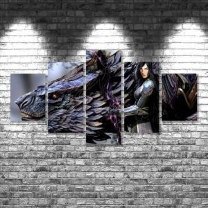 Champion Of Freya - Gaming 5 Panel Canvas Art Wall Decor