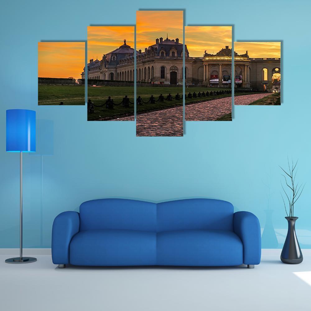 Chantilly Castle View - Nature 5 Panel Canvas Art Wall Decor Chantilly Castle View - Nature 5 Panel Canvas Art Wall Decor