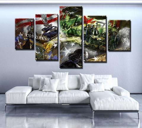 Checks And Balances - Abstract 5 Panel Canvas Art Wall Decor Checks And Balances - Abstract 5 Panel Canvas Art Wall Decor
