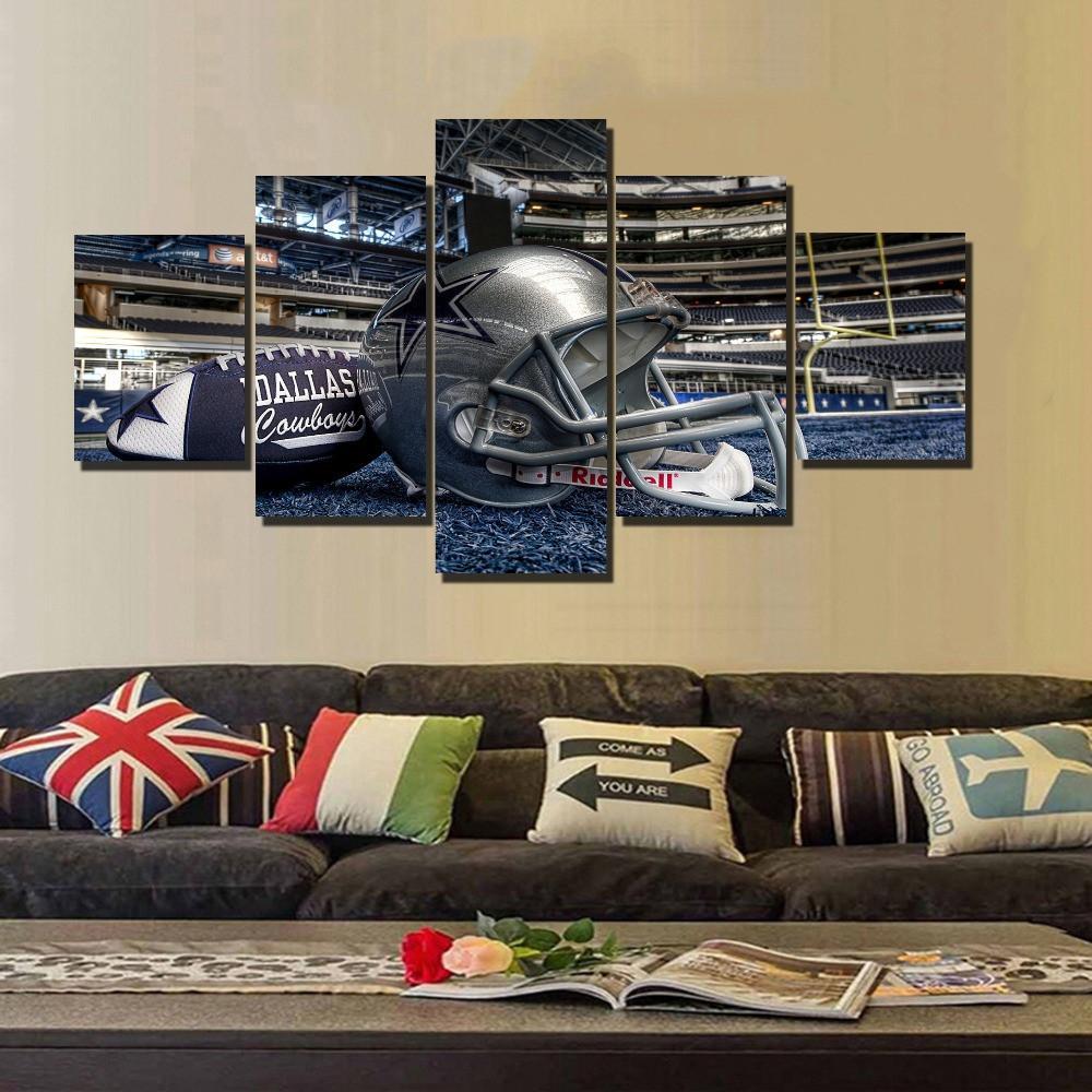 Cheer For Dallas Cowboys - Sport 5 Panel Canvas Art Wall Decor Cheer For Dallas Cowboys - Sport 5 Panel Canvas Art Wall Decor