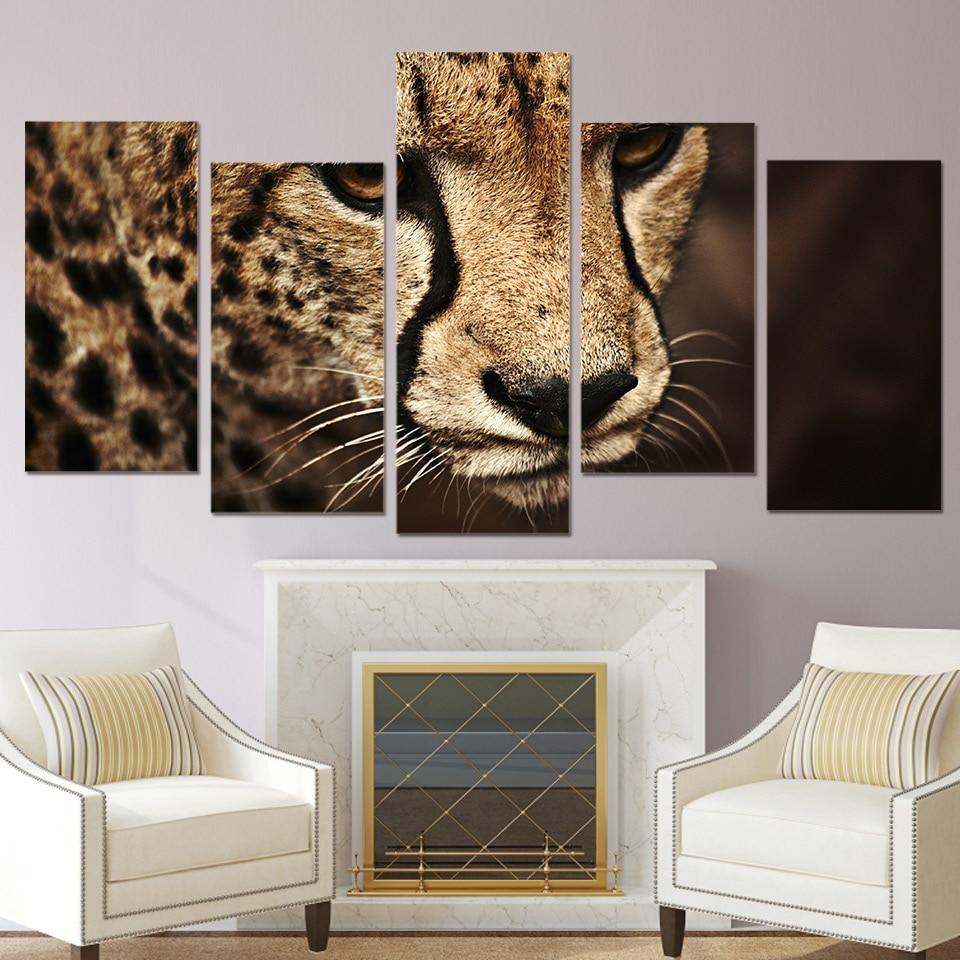 Cheetah - Animal 5 Panel Canvas Art Wall Decor Cheetah - Animal 5 Panel Canvas Art Wall Decor