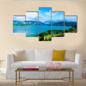 Cheow Lan Dam View At Surat Thani - Nature 5 Panel Canvas Art Wall Decor