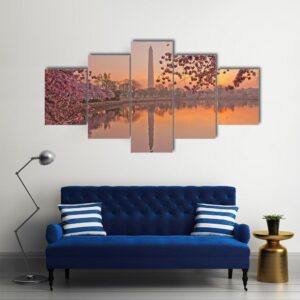 Cherry Blossom Festival - Nature 5 Panel Canvas Art Wall Decor