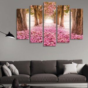 Cherry Drops - Nature 5 Panel Canvas Art Wall Decor
