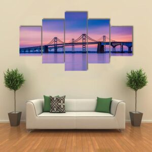 Chesapeake Bay Bridge - Nature 5 Panel Canvas Art Wall Decor