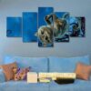 Cheshire Cat Alice - Cartoon 5 Panel Canvas Art Wall Decor