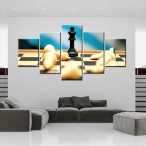 Chess 21 - Gaming 5 Panel Canvas Art Wall Decor