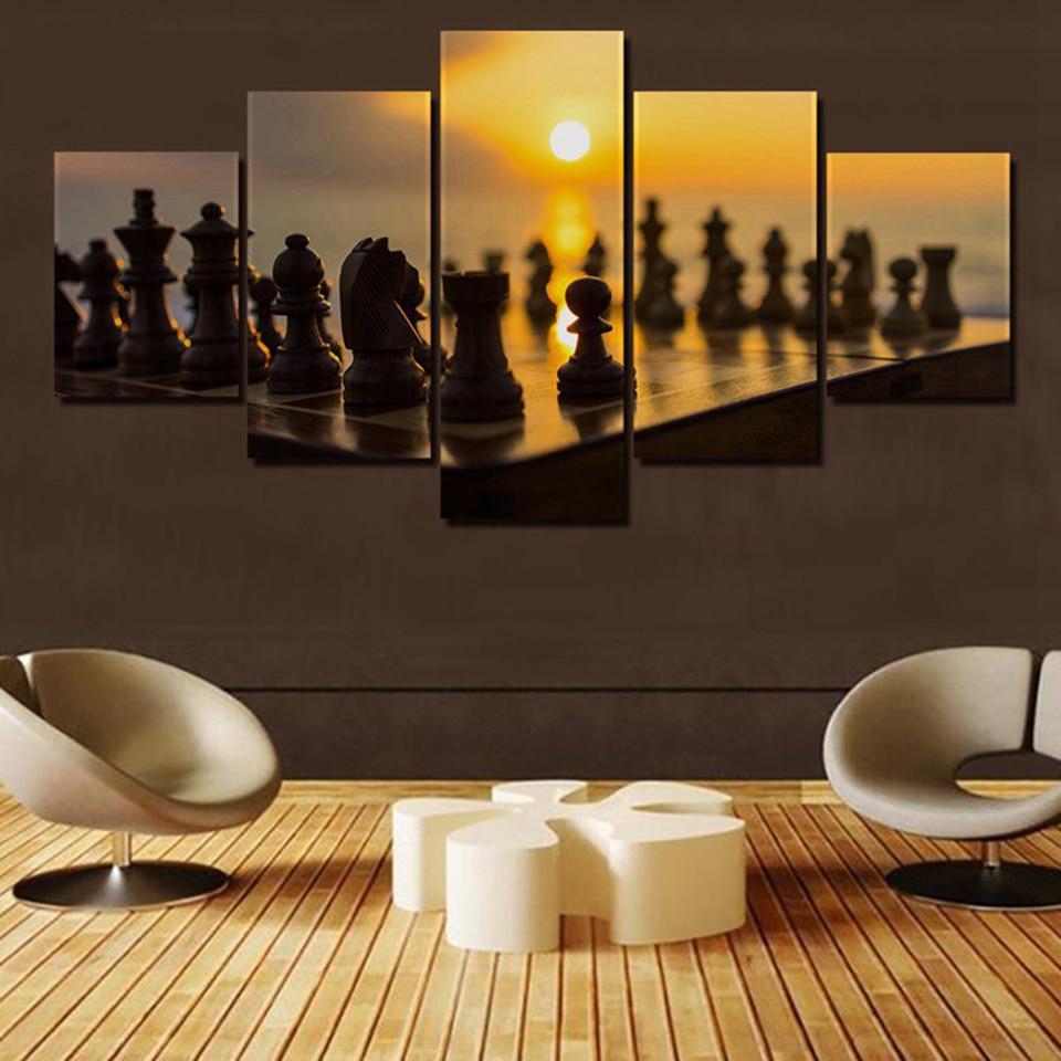 Chess 22 - Gaming 5 Panel Canvas Art Wall Decor Chess 22 - Gaming 5 Panel Canvas Art Wall Decor