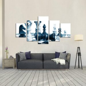 Chess 24 - Gaming 5 Panel Canvas Art Wall Decor