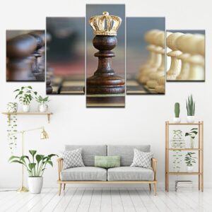 Chess 25 - Gaming 5 Panel Canvas Art Wall Decor