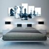 Chess Black And White - Gaming 5 Panel Canvas Art Wall Decor