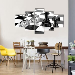 Chess Board 1 - Gaming 5 Panel Canvas Art Wall Decor