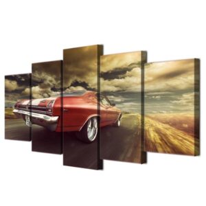Chevrolet Chevy Chevelle Resto Mod - Automative 5 Panel Canvas Art Wall Decor