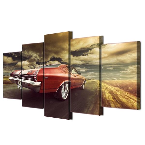 Chevrolet Chevy Chevelle Resto Mod - Automative 5 Panel Canvas Art Wall Decor Chevrolet Chevy Chevelle Resto Mod - Automative 5 Panel Canvas Art Wall Decor