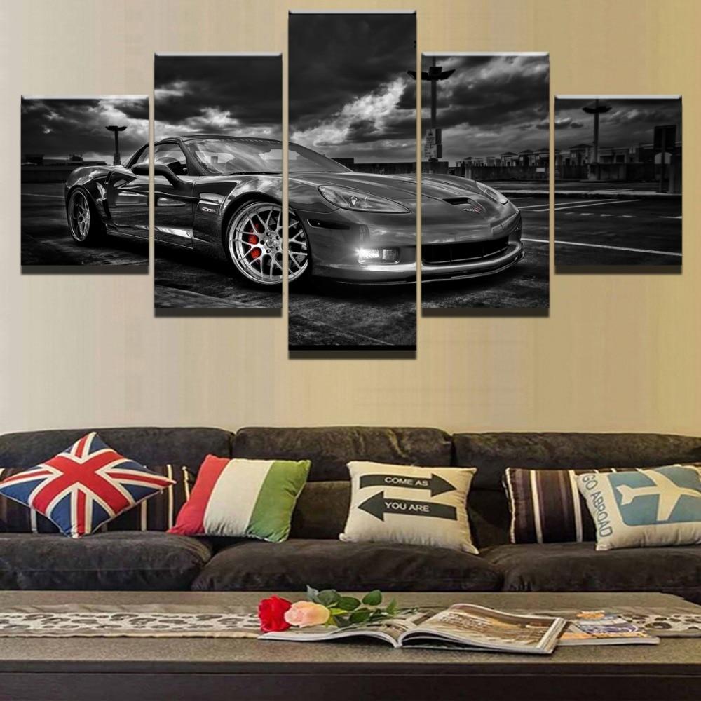 Chevrolet Corvette Car - 5 Panel Canvas Art Wall Decor Chevrolet Corvette Car - 5 Panel Canvas Art Wall Decor