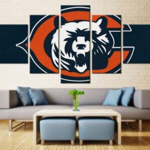 Chicago Bears 4 - Sport 5 Panel Canvas Art Wall Decor