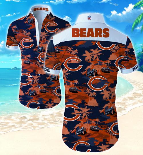 Chicago Bears Coconut Tree Hawaiian Shirt Summer Button Up Chicago Bears Coconut Tree Hawaiian Shirt Summer Button Up