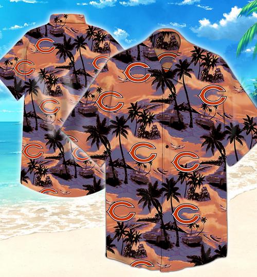 Chicago Bears Coconut Tree Hawaiian Shirt Summer Button Up Chicago Bears Coconut Tree Hawaiian Shirt Summer Button Up