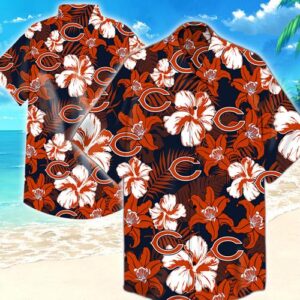 Chicago Bears Flower Hawaiian Shirt Summer Button Up