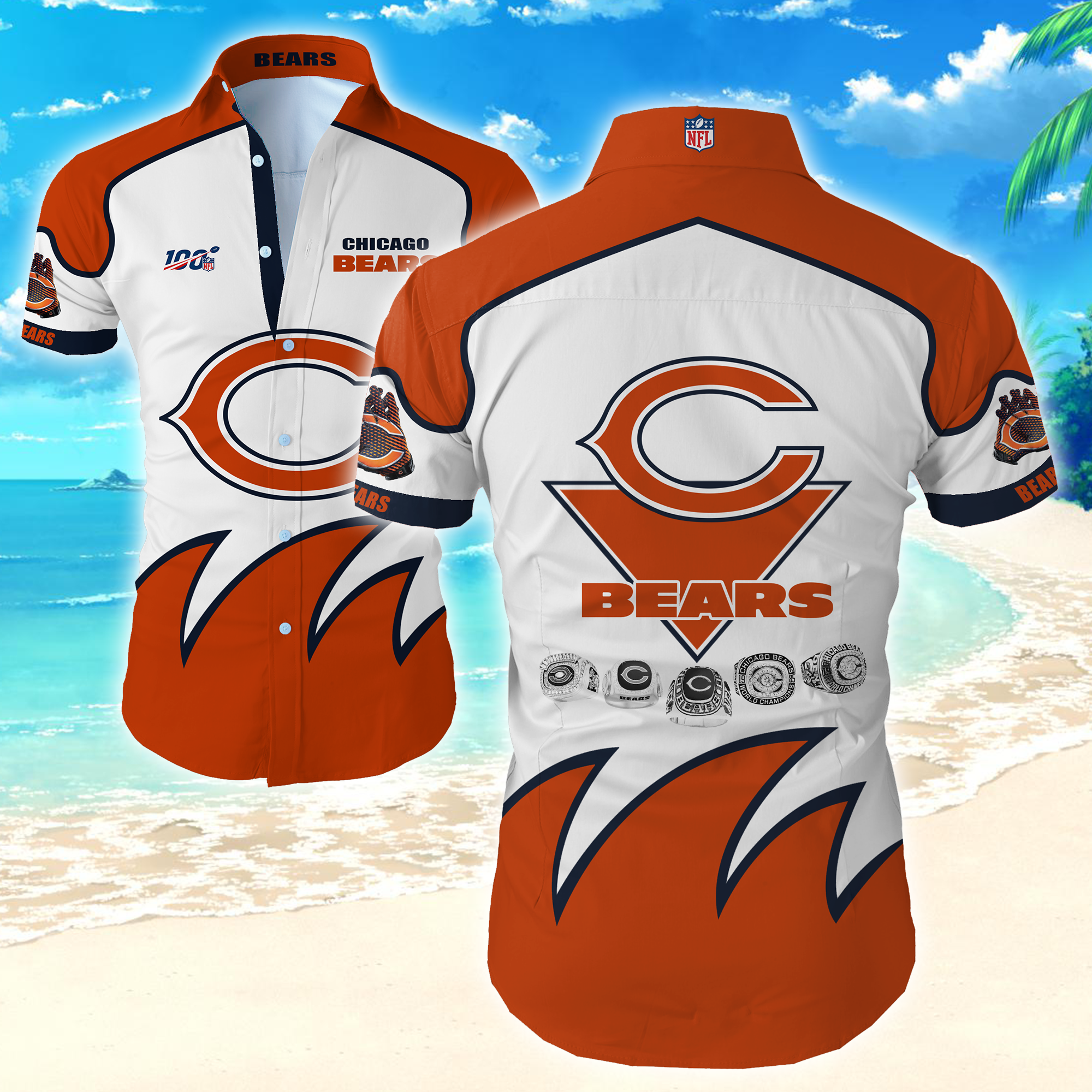 Chicago Bears Hawaiian Shirt Summer Button Up Chicago Bears Hawaiian Shirt Summer Button Up
