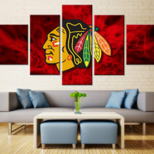 Chicago Blackhawks 1 - Sport 5 Panel Canvas Art Wall Decor