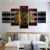 Chicago Blackhawks 3 - Sport 5 Panel Canvas Art Wall Decor