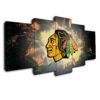 Chicago Blackhawks 4 - Sport 5 Panel Canvas Art Wall Decor
